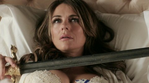 Elizabeth Hurley, Keeley Hazell - Bed Scenes in The Royals s02e08 (2016)