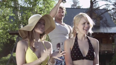 Kristen Hager, Crystal Lowe - Bed Scenes in A Little Bit Zombie (2012)